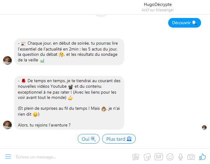 chatbot hugo decrypte