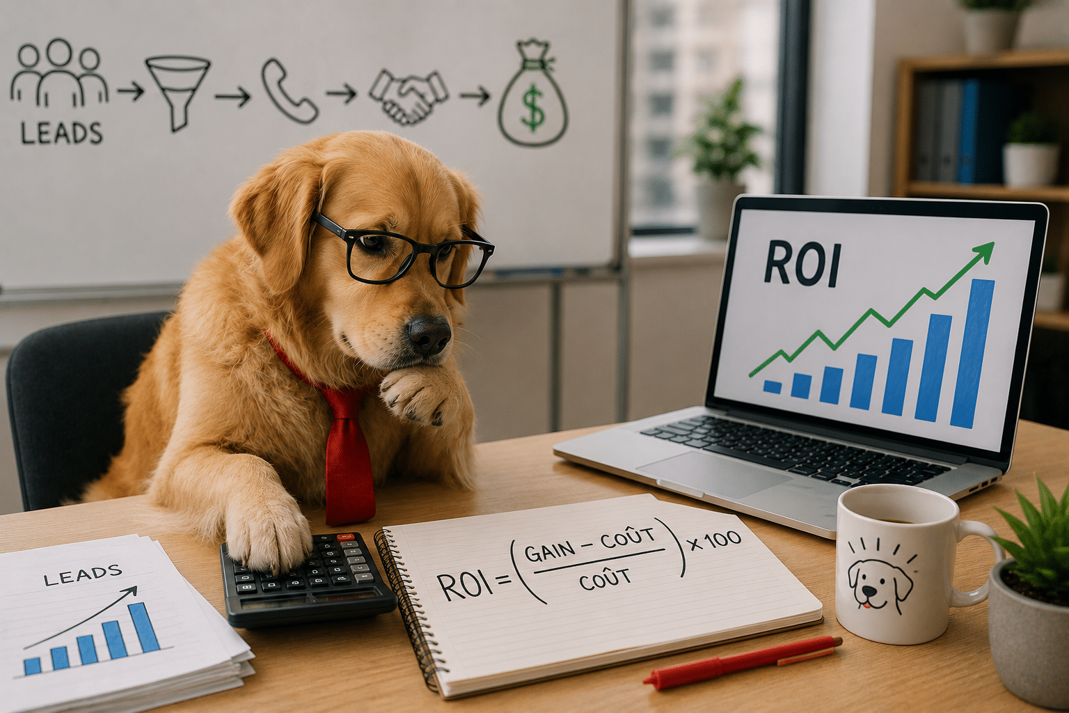 Calcul du ROI avec formule, graphique de croissance et analyse du retour sur investissement