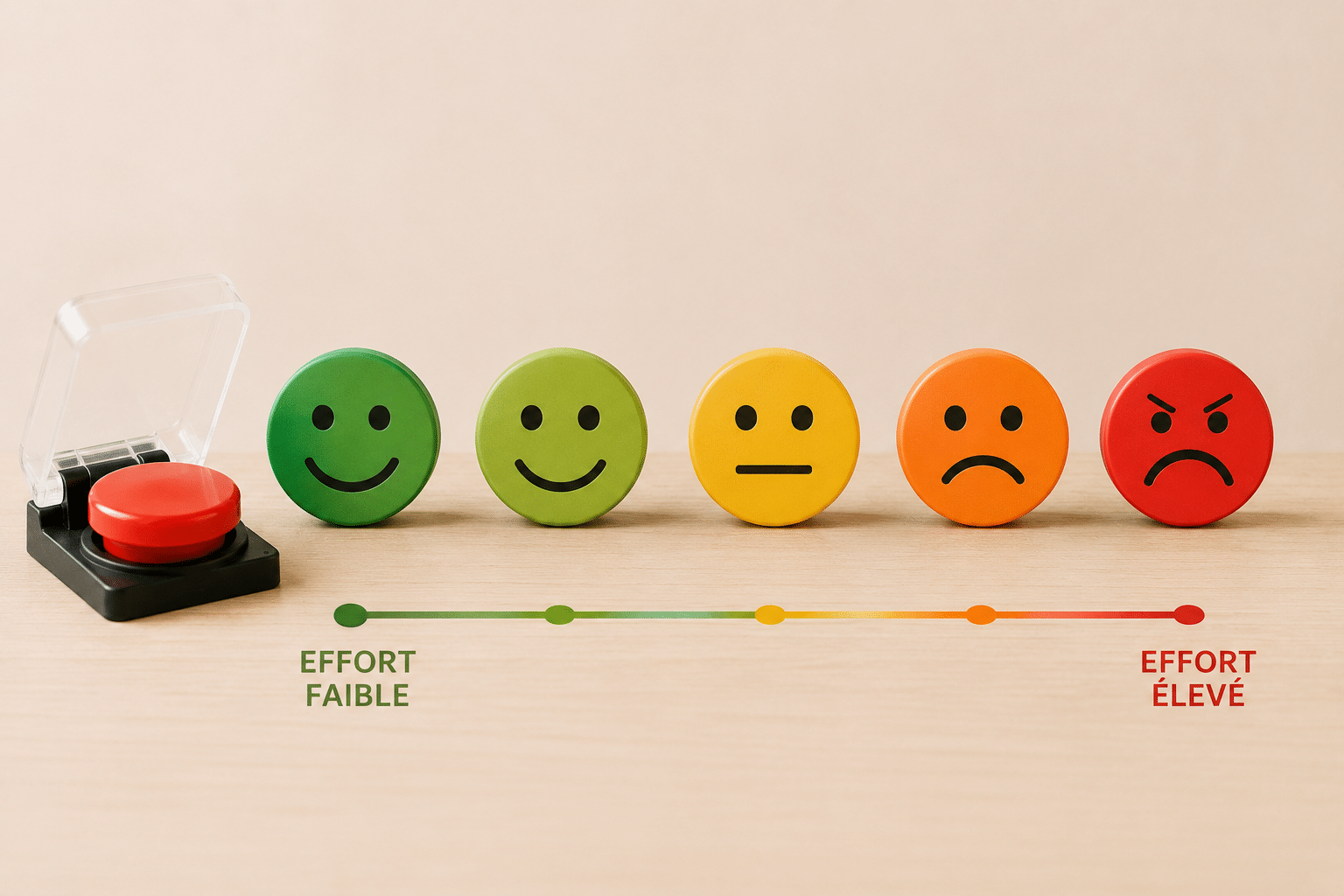 Customer Effort Score avec échelle de satisfaction pour mesurer l’effort client en génération de leads