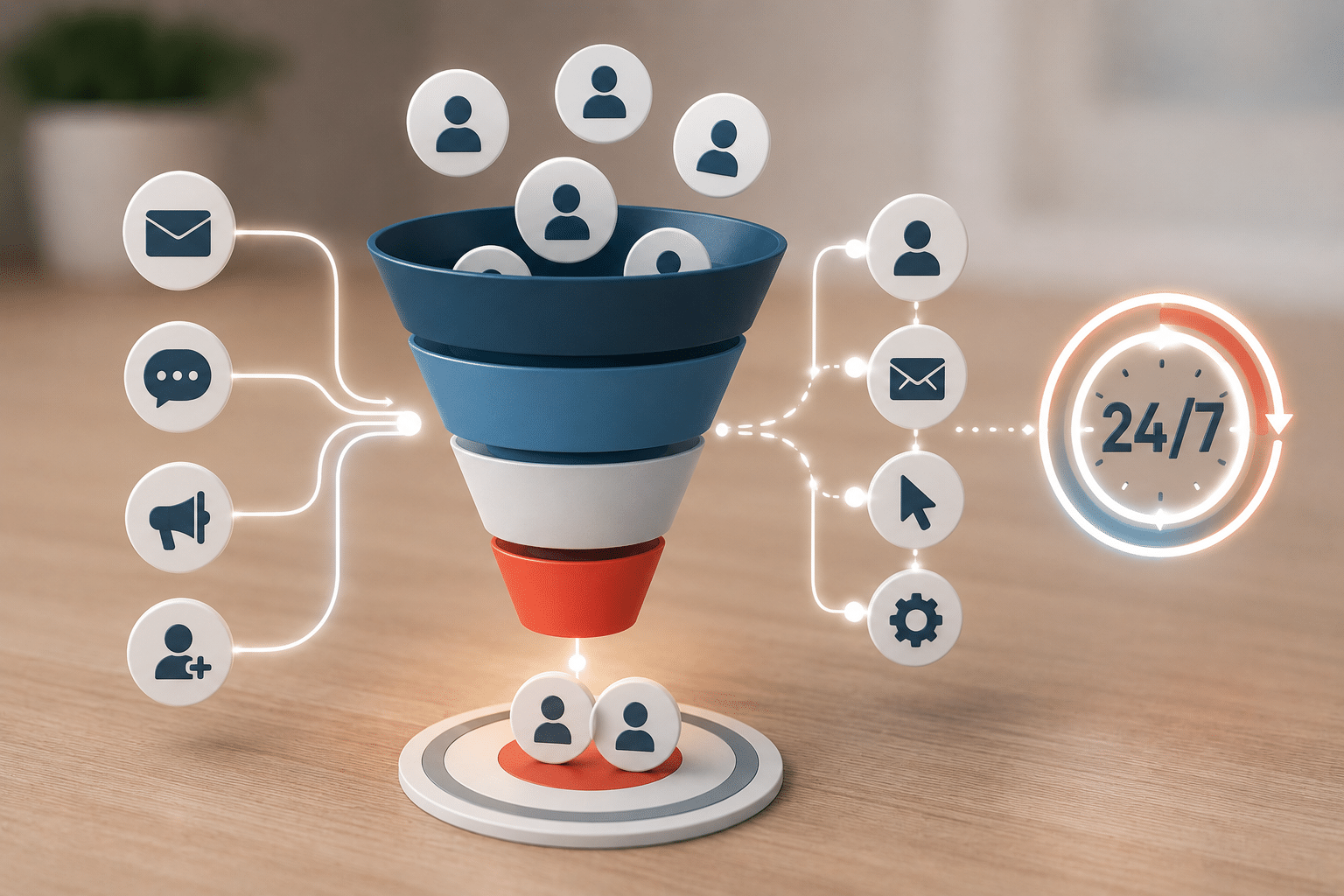 Lead nurturing en centre d’appels avec tunnel de conversion et suivi des prospects 24h/24