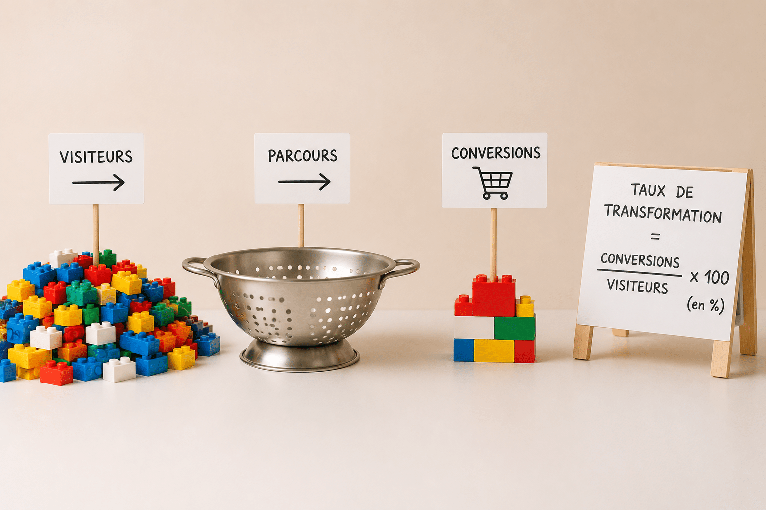 Taux de transformation en call center avec parcours visiteurs, conversions et formule de calcul